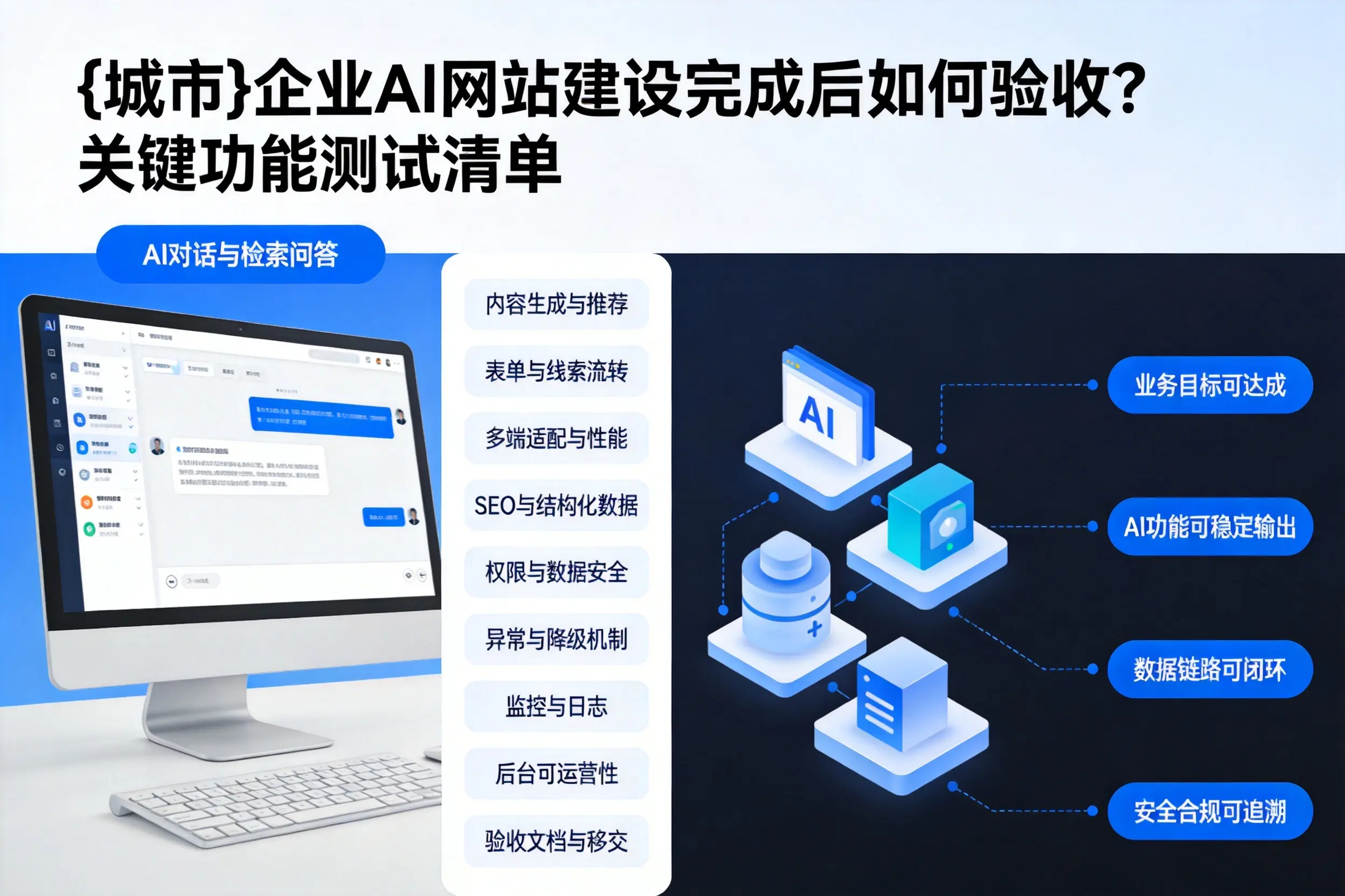 连云港企业AI网站建设完成后如何验收？关键功能测试清单